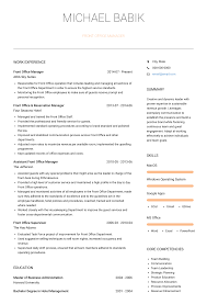Front Office Manager Resume Samples And Templates Visualcv