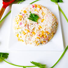 russian salad with imitation crab meat