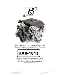 We all know that reading custom ls1 wiring harness is beneficial, because we can get enough detailed information online from the resources. Har 1013 Ls1 Harness Instructions 3 Machines Vehicle Technology