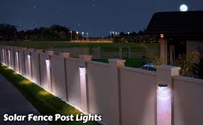Othway Solar Fence Post Lights Wall Mount Decorative Deck Lighting Black 4 Packs Amazon Com
