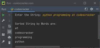 python program to sort string in