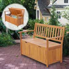 Outsunny Wooden Outdoor Storage Bench