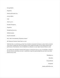Business Termination Letter Template Samples Letter