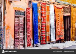 view on berber carpets in souk of