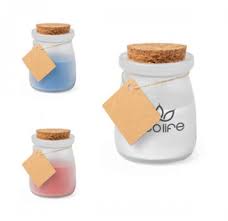 frosted glass scented candle cork lid
