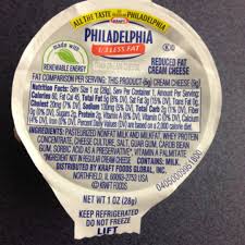 less fat cream cheese and nutrition facts