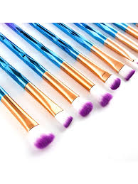 10 pcs purple makeup brush set diamond