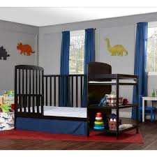 black crib and changing table combo 678