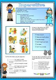 In grammar, verbs and sentences have a mood. Imperative Worksheet