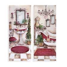 French Bath Wall Art Set Of 2 Bed