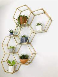 Honeycomb Wall Shelf Ideas Gold