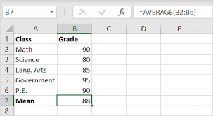 calculate mean in microsoft excel