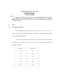 Example of hypothesis in research paper pdf. Pdf Empirical Research On T Test