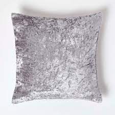 silver luxury crushed velvet cushion cover