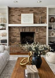 brick fireplace makeover before and