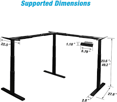 Please adjust the legs to the height you need before using it or finishing installation. Avlt Electric Standing Corner Desk Supports 264 Lbs Height Adjustable L Shaped Desk Frame 3 Legs Adjustable Height Desk Motorized Desk Legs Desk Frame Only Black Avlt Found By Avlab
