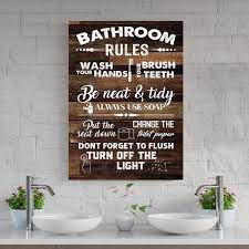 Bathroom Rules Wall Decor Customized