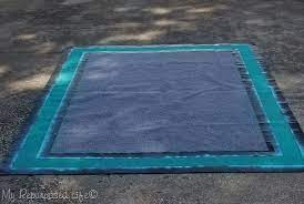 spray painted outdoor rug for cer or