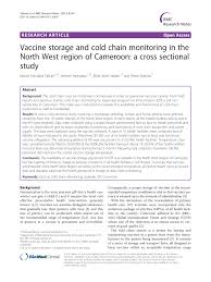 Pdf Vaccine Storage And Cold Chain Monitoring In The North