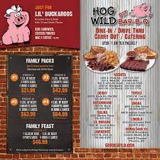 hog wild pit bar b q menu with s