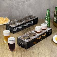 Beer Flight Board With Glasses Serving