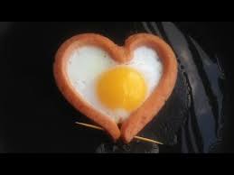 Heart shaped fried egg - Eggs with sausage - YouTube