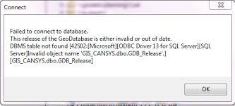 geodatabase is either invalid