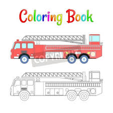 For boys and girls, kids and adults, teenagers and toddlers, preschoolers and older kids at school. Fire Truck Coloring Book Vector Coloring Pages For Kids Vector Fototapete Fototapeten Fahrzeug Lastwagen Transportieren Myloview De