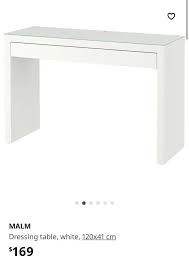 ikea malm dressing table with gl top