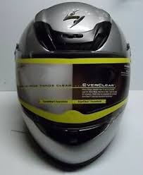 Details About Scorpion Exo 400 Light Silver Vented Full Face Motorcycle Helmet W Clear Shield