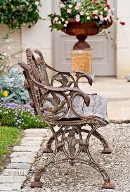 old iron bench planter great