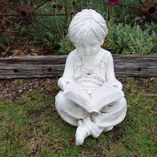 Boy Reading Garden Statue Sculpture 48