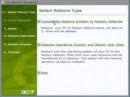 The seller did specify that he does not know how to reset the computer back to factory settings, so i though it surely wouldn't be that hard so i bought it thinking that resetting would be easy enough. Reset Your Acer Aspire Laptop Without Password
