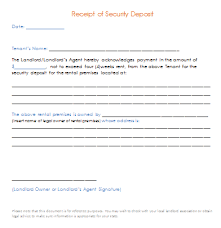 Security Deposit Receipt Template