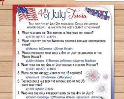 Fun facts about 4th of july you may not know. July 4th Trivia Etsy