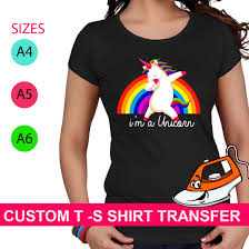 Details About Im A Unicorn Printed T Shirt Iron On Fabric Heat Transfer Rainbow Design Top