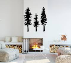 Metal Pine Tree Wall Art Set Of 3 Trees