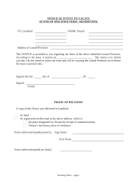 tenant vacating notice fill out sign