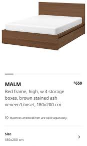 Ikea Malm King Size Bed With 4 Storage