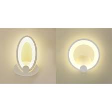 Modern Circle Oval Led Sconce Light Acrylic White Wall Lamp In Warm For Boy Girl Bedroom Hallway Takeluckhome Com