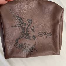 ed hardy eagle with banner makeup bag