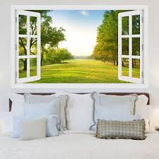 3d Window Forest Bamboo Birch Tree View