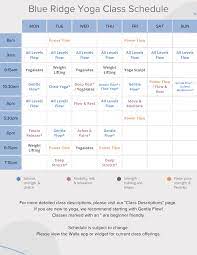 cl schedule blue ridge yoga