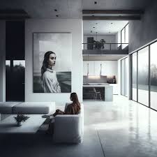 modern house interior design concrete