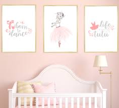 Ballerina Nursery Wall Art Print Set