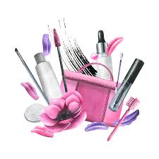 pink cosmetic bag with eyelash