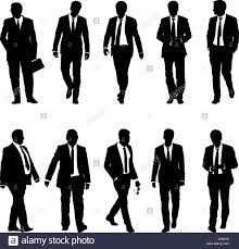 Eingestellte Silhouette Geschäftsmann Mann im Anzug mit Krawatte auf weißem  Hintergrund. Vektor-illustration Stock-Vektorgrafik - Alamy