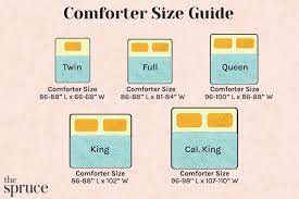 a complete chart to comforter sizes