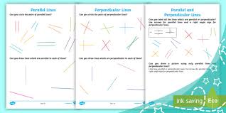 Perpendicular Lines Worksheet Pack