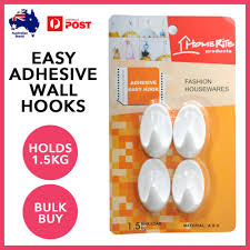 4pk Removable Wall Hooks Oval Holds 1